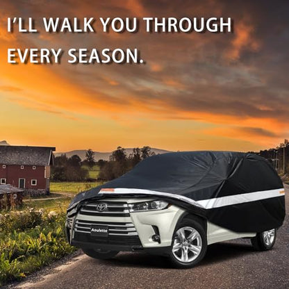 Toyota Car Cover Custom Fit for Toyota Highlander, Waterproof Car Cover for Automobiles All Weather, Lightweight Full Exterior Cover Outdoor Sun Rain Dust Snow Wind Protection. - size: Custom Fit Toyota Highlander