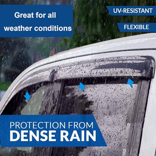 in-Channel Window Visors Rain Deflectors for 2005-2015 Toyota Tacoma Double Cab,4-Piece Smoke Tinted Rain Guards,UV-Resistant ABS,No Drill Installation,Reduced Wind Noise & Rain Protection - size: 2005-2015 Toyota Tacoma Double/Crew Cab
