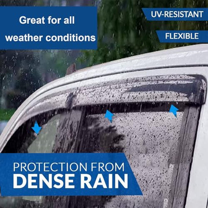 in-Channel Window Visors Rain Deflectors for 2005-2015 Toyota Tacoma Double Cab,4-Piece Smoke Tinted Rain Guards,UV-Resistant ABS,No Drill Installation,Reduced Wind Noise & Rain Protection - size: 2005-2015 Toyota Tacoma Double/Crew Cab