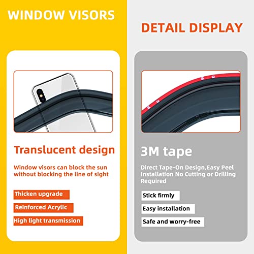 Window Visor Rain Guards Compatible with 1999-2007 Chevy/GMC/Cadillac Crew Cab, Window Wind Deflector Vent Visors for Trucks Accessories Outside Mount Tape-On 4 Pieces - size: For 1999-2006 Chevy/Gmc/Cadillac Crew Cab