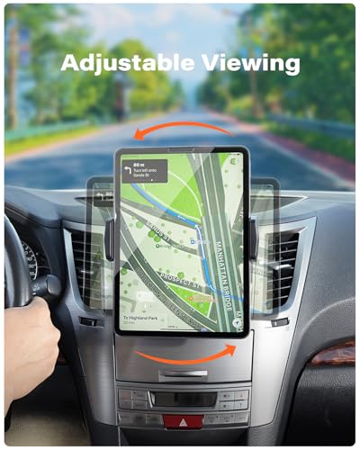 APPS2Car for Sturdy iPad Holder for Car CD Slot Tablet Mount, 2-in-1 Universal 4.7-13" Holder for iPad Pro 12.9" 13" Air Mini, iPhone, Galaxy Z Fold, Adjustable 360° Rotation, Road Trip Essentials - style: 2nd Generation