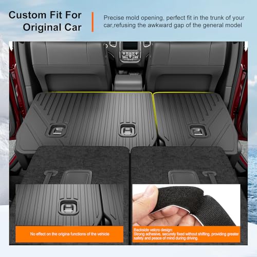 powoq 7 Seats Cargo Mat Compatible with 2016-2026 Dodge Durango Trunk Mat TPE 2nd Back Seat Protector Cargo Liner Trunk Liner Replacement for 2016-2026 Dodge Durango Accessories - color: 7 Seats 2nd Row Backrest Mat