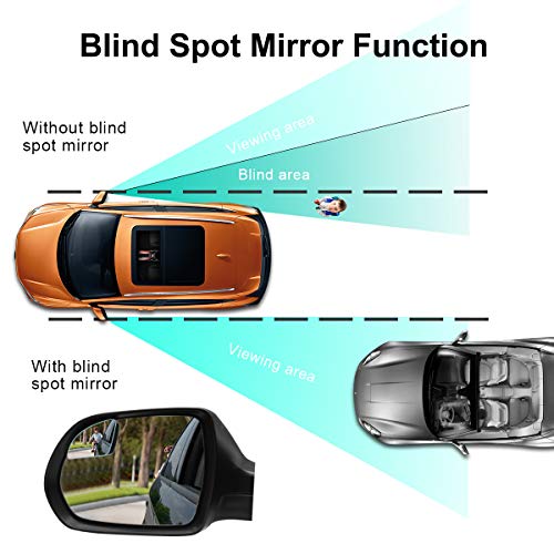 Rhombus Blind Spot Mirror - 2 Inches HD Glass Frameless Wide Angle Convex Mirror, 360° Adjustable Side Rear View Mirror with 3M Adhesive for Car SUV Truck 2 Pack - style: Fanshaped