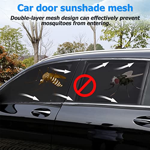 2Pcs Car Window Shade, Breathable Zipper Sun Protection for Baby, Side Front Rear Sun Stretchy Mesh, Cover Screen for Kids Adults Family Privacy, Universal for Most Vehicles (Rear) - size: Rear/35.4''×20.5''