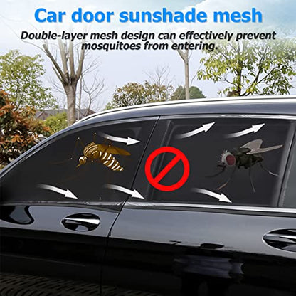 2Pcs Car Window Shade, Breathable Zipper Sun Protection for Baby, Side Front Rear Sun Stretchy Mesh, Cover Screen for Kids Adults Family Privacy, Universal for Most Vehicles (Front) - size: Front/33.5''×20.5''