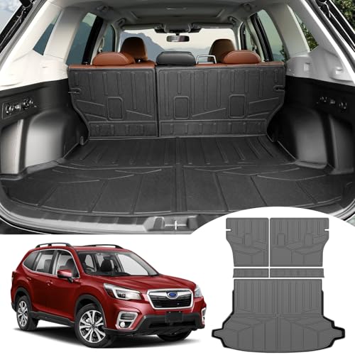 Cargo Mat Fit for 2019-2025 Subaru Forester Accessories Cargo Liner Trunk Mat Seat Back Cover Trunk Liner for 2019 2020 2021 2022 2023 2024 2025 Subaru Forester(Cargo Mat+Seat Back Mat) - color: Cargo Mat+Seat Back Mat