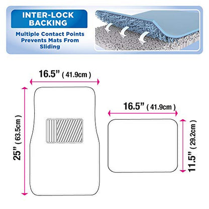 BDK MT-120-CC Interlock Car Floor Mats-Secure No-Slip Technology for Automotive Interiors Inter-Locking Carpet, 4 Piece, Charcoal - color: Charcoal
