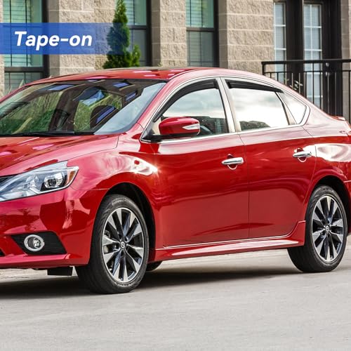 YQAUTEC Window Visors Rain Guards Shield for 2013-2019 Nissan Sentra, Window Wind Deflectors Vent Shades for 13-19 Sentra - size: Y284NS