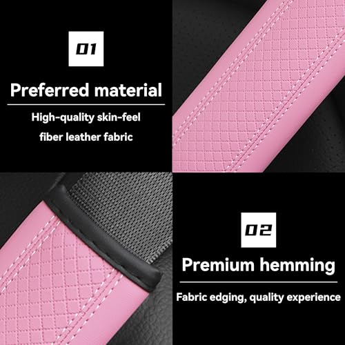 2PCS Car Seat Belt Cover, Soft Shoulder Strap Covers Harness Pads, Safety Leather Seatbelt Comfort Driving Cushion Protect Your Shoulder and Neck Universal for Car, SUV,Truck (Pink) - color: Pink