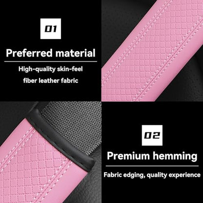 2PCS Car Seat Belt Cover, Soft Shoulder Strap Covers Harness Pads, Safety Leather Seatbelt Comfort Driving Cushion Protect Your Shoulder and Neck Universal for Car, SUV,Truck (Pink) - color: Pink