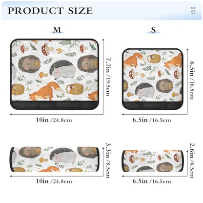 Bolaz Hedgehog Fox Mushrooms Car Seat Strap Pads Seatbelt Covers Cushion Shoulder Strap Pads for Adults Soft 2Pcs - color: Hedgehog Fox Mushrooms, size: Medium