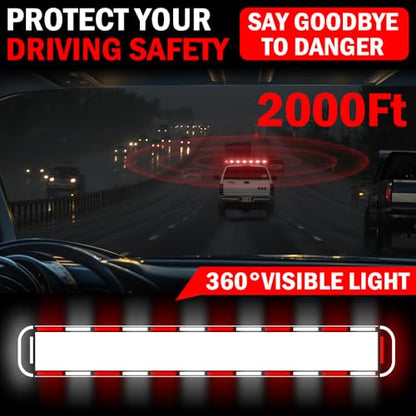 ASPL 53 inch 260 LED Low Profile Rooftop Strobe Lights Bar High Intensity Emergency Warning Flashing Beacon Snow Plow Light Traffic Advisor Car Hazard Construction Roof Lights Bars (Red/White) - color: Red/White