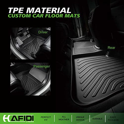 HAFIDI® Floor Mats & Cargo Liner Set Fit for Chevy/Chevrolet Sonic 2012-2020 (Not Fit Hatchback) All Weather TPE Anti-Slip Car Full Set Floor Liners Custom Accessories - Black - style: 37) For Sonic 12-20 Floor Mats