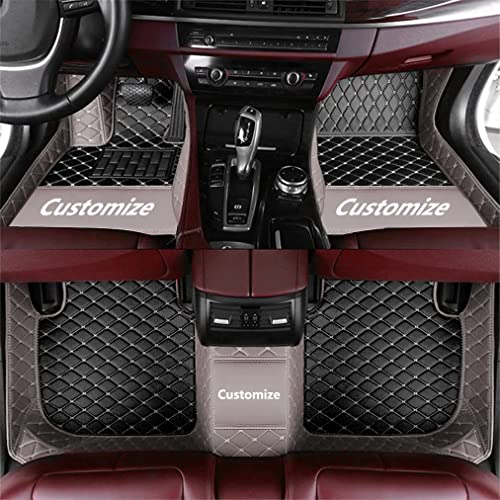 Custom Personalized Floor Mats for Cars，Luxury Full Coverage All Car Floor Mats，Anti-Slip Leather Car Mat Set ，Custom Floor Mats for 98% of Cars, Trucks SUVs (Gray with Black) - color: Gray with Black
