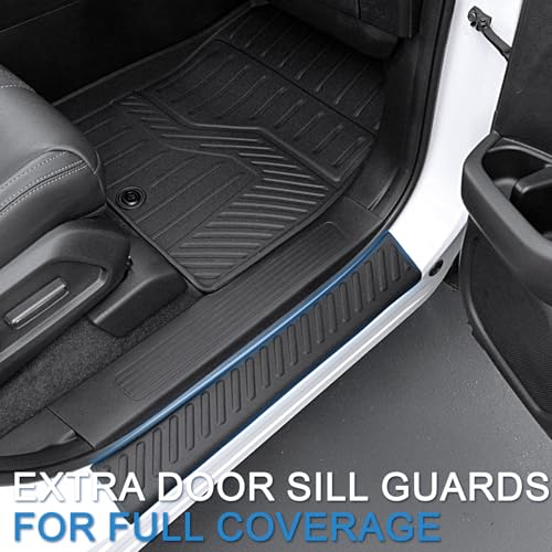 Floor Mats Cargo Mat for Honda Pilot 2026 2025 2024 2023, All Weather TPE Cargo Liner Trunk Mat with Backrest Mat Door Sill Protectors Car Accessories for Pilot (Floor Mats Set) - style: Floor Mats Set