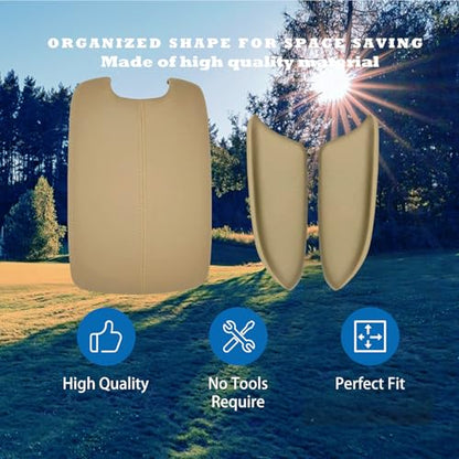 Compatible with Center Console Lid Armrest Honda Accord Replacement Cover 2008 2009 2010 2011 2012 Center Console Cover (Beige(Center & Front)) - color: Beige(Center & Front)