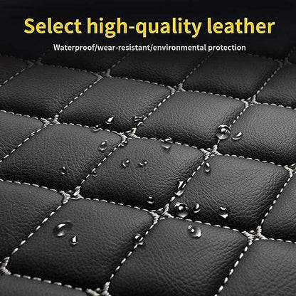Custom Making Car Floor Mats for 96% Car Model Luxury Leather All Weather Waterproof Anti-Skid Full Coverage Liners (Grey) - color: grey
