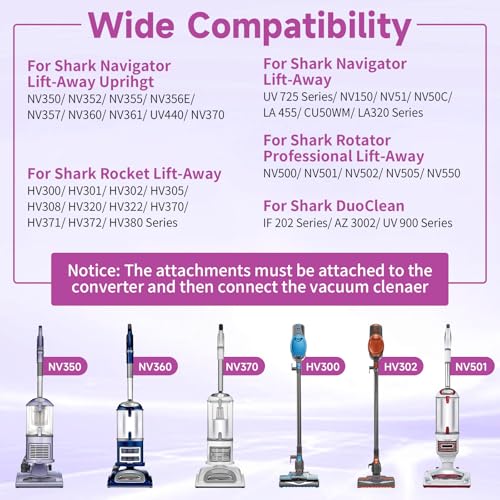 7 Pack for Shark Vacuum Attachments Replacement kits with Vacuum Brush Attachment and for Shark Crevice Tool and Vacuum Hose Adapter (7-Pack, 7) - style: 7-Pack