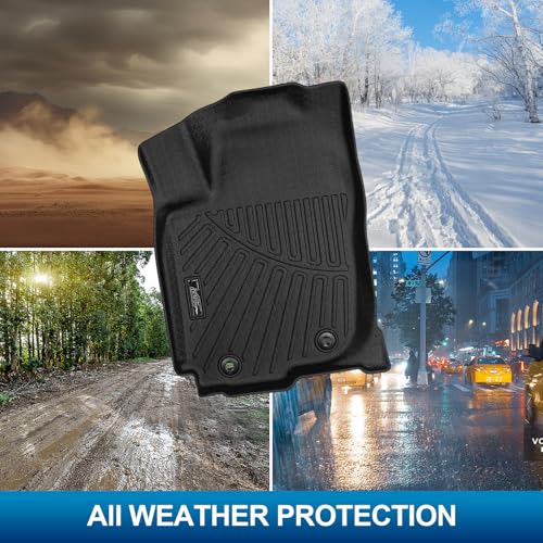 PELEUS Floor Mats for 2013-2018 Toyota RAV4 (Non-Hybrid), All Weather TPE Car Mats Full Set with Trunk Cargo Liner and Backrest Protectors, Custom Fit Interior Accessories for 2013-2018 RAV4, Black - style: For Toyota RAV4 2013-2018