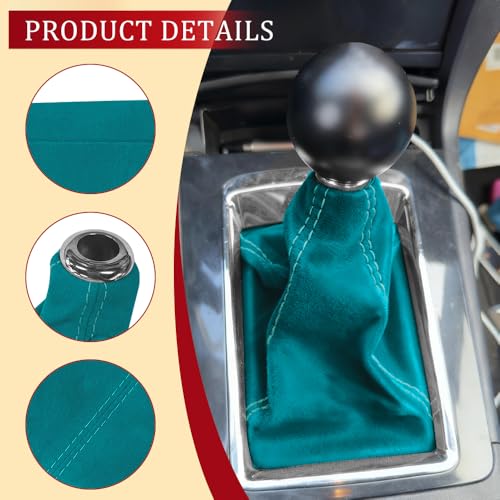 Car Shift Boot Cover, Stick Shift Cover, Suede Leather Manual Automatic Car Shifter Lever Knob Dust Protector, Dustproof Gear Shift Protection Sleeve Gaiter for Sedan Truck (Light Blue) - color: Light Blue