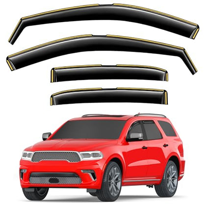 in-Channel Window Rain Guards Fit for Dodge Durango 2011-2026 Extra Durable Window Visors Window Deflectors Vent Visors Vent Shades Car Accessories-4 pcs 2-Q15 - size: Fit for 2011-2026 Dodge Durango