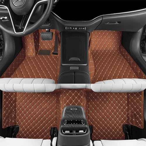 Car Floor mat is Compatible with 99% Models, All-Weather car Floor mat Completely Protects The Interior of The Vehicle, and Provides Vehicle Information to Complete Customization. (Light Brown) - color: Light brown