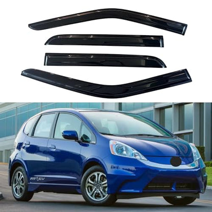 IG Window Visors for 2009-2014 Honda Fit, Out-Channel Rain Guards Vent Wind Deflectors 4PC, Car Accessories for 09-14 Honda Fit - size: 2009-2014 Fit