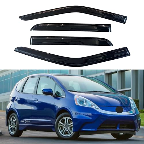 IG Window Visors for 2009-2014 Honda Fit, Out-Channel Rain Guards Vent Wind Deflectors 4PC, Car Accessories for 09-14 Honda Fit - size: 2009-2014 Fit