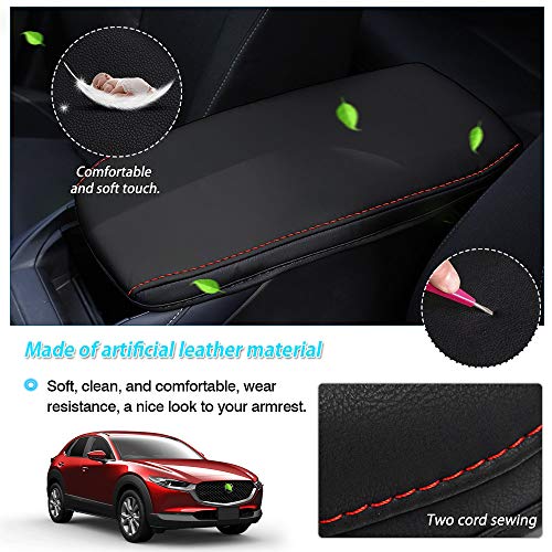 Autorder Center Console Cover for 2020-2022 2023 2024 2025 Mazda CX30 CX-30 Accessories Armrest Cover Anti-Scratch Middle Console Pad Leather Armrest Protector - size: 2020-2025 Mazda CX-30
