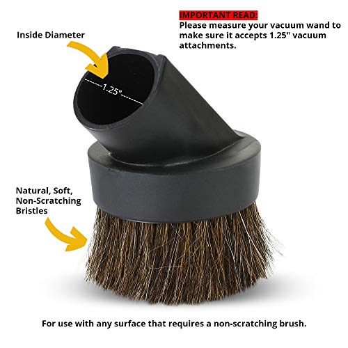 Attachments for 1.25" Vacuum Cleaner – Dust Brush, Crevice, Upholstery Tool & 2 Adapter - fits 1.5" & 1.375" Compatible with Kirby, Shark, Hoover, Oreck, Bissell, Eureka, Rainbow - color: 4-Pack