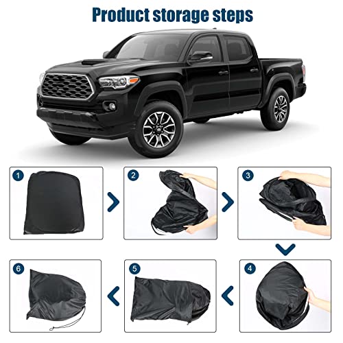 6 Layers Front Windshield Sun Shade for 2016-2023 Toyota Tacoma (TRD Off-Road/SR/SR5/TRD Sport/TRD Pro/Limited 2Door 4Door), Foldable Car Sunshade with Storage Bag - size: 2016-2023 Toyota Tacoma
