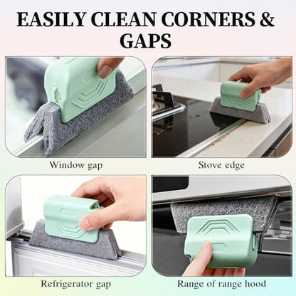 Magic Window Track Cleaner,Upgraded Handheld Window Groove Cleaning Brush Tools Set,Cleaning Brush Set for Window lides Gaps,Tile Grout Lines, Shutter Slats,Car AC Vents & Narrow Gaps(Mix 3PCS)