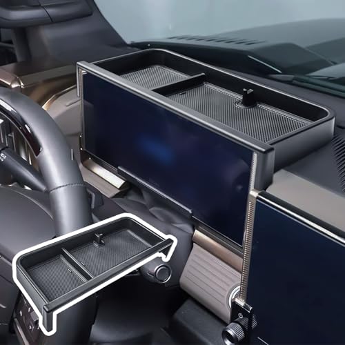 RUNROAD Dashboard Storage Organizer Tray Compatible with 2025-2022 Hummer EV Accessories, Center Console Storage Holder Behind Screen Dash Board Armrest Tray Insert Organizer (Behind The Wheel)