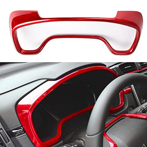 Red Automotive Dashboard Instrument Panel Dial Cover Frame ABS Inner Decorative Moulding Trim Accessories for Honda CRV 2017 2018 2019 2020 2021 2022 - color: Red