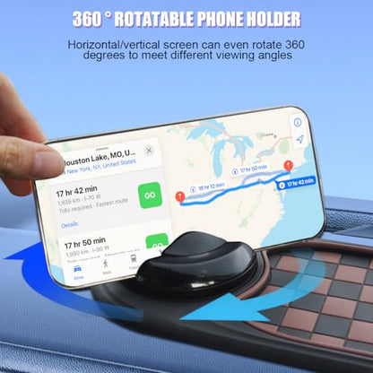 Multifunctional Car Anti-Slip Pad, 3 in 1 Rotatable Non-Slip Vehicle Dashboard Mat with Phone Holder & Temporary Parking Number, Dash Storage Pad for Key Gadget, Universal Fit (Brown/Black) - color: Brown/Black