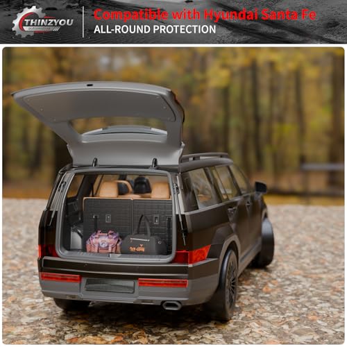 Cargo Mat Compatible with 2024 2025 2026 Hyundai Santa Fe Trunk Liner Cargo Liner TPE All Weather Back Seat Cover Protector Santa Fe Accessories (2024-2026,Trunk Mat with Backrest Mat) - style: For Hyundai Santa Fe | 2024-2026