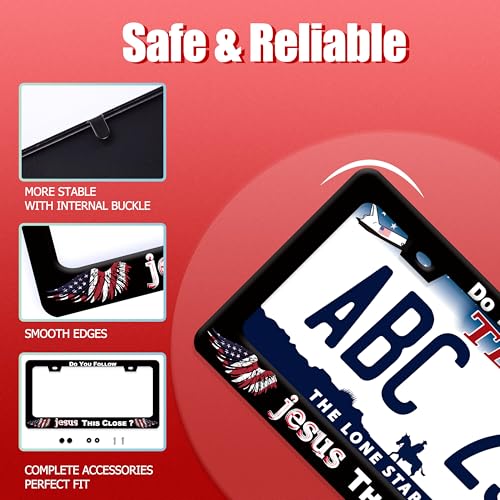 Do You Follow Jesus This Close License Plate Frame Christian License Plate Funny Auto Accessory Bracket Stainless Steel License Plate Frames 6.3 x12.3 Inch - color: Do You Follow Jesus This Close