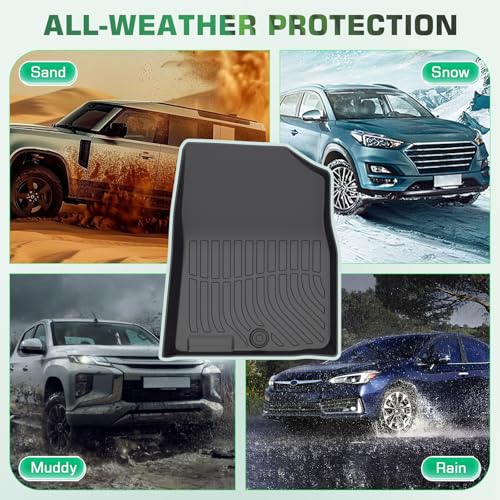 Floor Mats & Cargo Liner for Nissan Rogue 2014-2020(5-Seater Only, Not for Sport/Select/Hybrid), All Weather TPE Custom Fit Floor Liner for Nissan Rogue Anti-Slip Front & 2nd Row & Trunk Mat