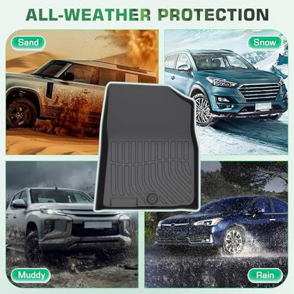 Floor Mats & Cargo Liner for Nissan Rogue 2014-2020(5-Seater Only, Not for Sport/Select/Hybrid), All Weather TPE Custom Fit Floor Liner for Nissan Rogue Anti-Slip Front & 2nd Row & Trunk Mat