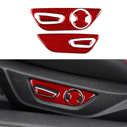 Car Seat Button Sticker Carbon Fiber Decal for Ford Mustang 2015 2016 2017 2018 2019 2020 2021 2022 2023 Accessories - color: Seat Button