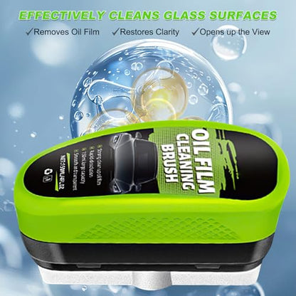 Automotive Oil Film Cleaning Brush,Car Glass Oil Film Cleaner Brush, Clear Vision Windshield Cleaner,Glass Coating Cleaner Board, Anti-Rain Fog, Improves Clarity and Safer Driving (2 Set) - size: 2 Set