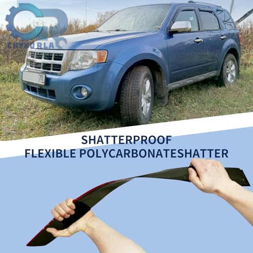 Window Visor Rain Guard Compatible with 2001-2012 Ford Escape, Fit for 2008-2011 Mazda Trubute, Fit for 2005-2011 Mercury Mariner, Tape-On Side Vent Window Deflector - size: For 2001-2012 Escape
