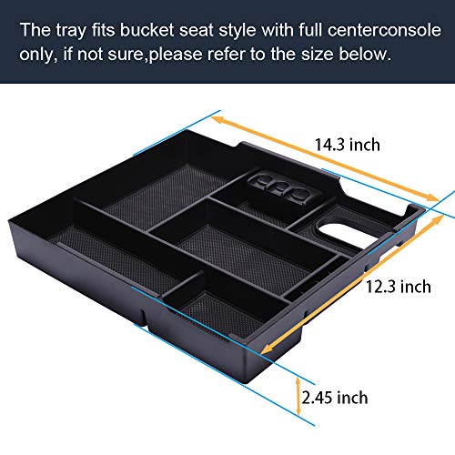 JDMCAR Compatible with Toyota Tundra Accessories 2014-2021 Center Console Organizer, Insert ABS Black Materials Tray, Armrest Secondary Storage Box - Full Tray - color: black