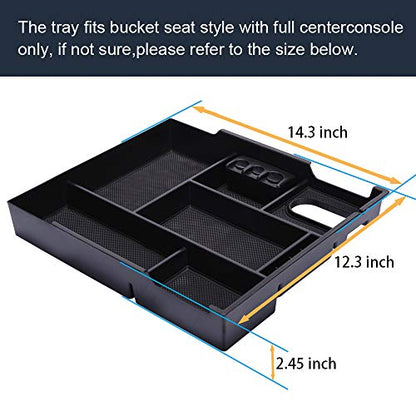 JDMCAR Compatible with Toyota Tundra Accessories 2014-2021 Center Console Organizer, Insert ABS Black Materials Tray, Armrest Secondary Storage Box - Full Tray - color: black