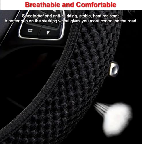 Hiflyer Steering Wheel Cover - Universal 14.5-15 Inch, Soft Microfiber, Women & Men, Brown - color: Brown