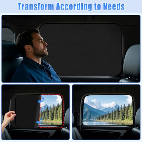 ZATOOTO Car Window Covers for Rear Privacy Car Shade for Baby Back Window Sunshade of Soft Suede UV Protection & Light Blocking Baby Sun Shades for Camping Eating and Rest, 16.69×31.5in - color: JP-Ola-85*50