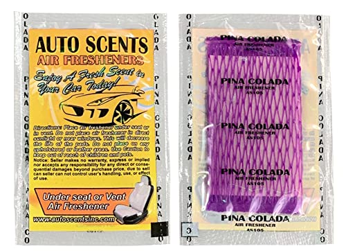 Individually Wrapped - Professional Car Air Freshener Pads - Remove Smells & Add Ambience (15 Per Pack) (Piña Colada) - color: Piña Colada