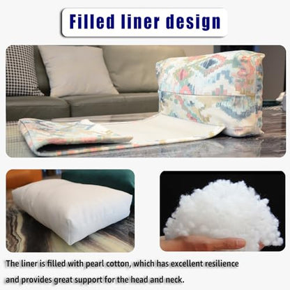 Non-Slip Head Pillow for Recliners - Neck Support Cushion with Velvet Cover for Pain Relief at Home, Office and Travel (Boho) - color: Boho