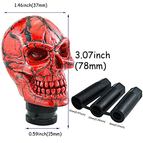 Skull Gear Speed Shift Stick Head Fit Most Cars - color: Red Pattern