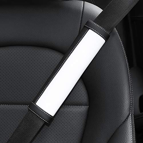SEG Direct Black and White Seat Belt Pads Pack of 2 - color: White